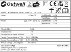 Outwell Ecocool Lite Elektrische Koelbox - 24 Liter - Donkerblauw -Buiten Kamperen Verkoop 1068 1900 ecocool blauw 4