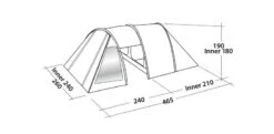 Easy Camp Galaxy 400 Rustic Green Tunneltent - 4 Personen -Buiten Kamperen Verkoop 120391 galaxy 400 rustic green drawing perspective2