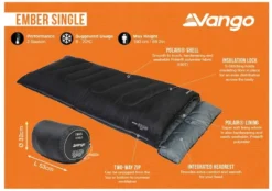 Vango Ember Slaapzak - Zwart 3 Vango Ember Slaapzak - Zwart -Buiten Kamperen Verkoop 1900 1783 ember single 2 1