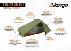 Vango F10 Helium UL 2 Ultralichte Trekking Tunneltent - 1/2 Persoons - Groen -Buiten Kamperen Verkoop 1900 1783 f10 helium ul 2 6