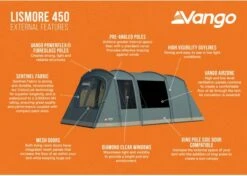 Vango Lismore 450 Tunneltent - 4 Persoons - Groen -Buiten Kamperen Verkoop 1900 1783 lismore 450 package 3
