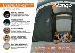 Vango Lismore Air 450 Opblaasbare Tunneltent - 4 Persoons - Groen -Buiten Kamperen Verkoop 1900 1783 lismore air 450 package 4