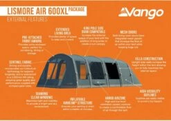 Vango Lismore Air 600XL Opblaasbare Tunneltent - 5 Persoons - Groen -Buiten Kamperen Verkoop 1900 1783 lismore air 600xl package 3