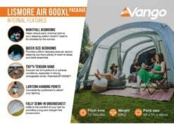 Vango Lismore Air 600XL Opblaasbare Tunneltent - 5 Persoons - Groen -Buiten Kamperen Verkoop 1900 1783 lismore air 600xl package 4
