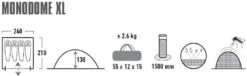 High Peak Monodome XL Koepeltent - 4 Persoons - Pearl -Buiten Kamperen Verkoop 370 1200 4001690103121.pt01