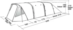 Easy Camp Palmdale 500 LUX Tunneltent - 5 Persoons -Buiten Kamperen Verkoop 501 1200 120370 palmdale 500 lux drawing perspective2