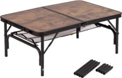 Bo-Camp Industrial Decatur 90 X 60 Campingtafel - Zwart/houtlook -Buiten Kamperen Verkoop 900 1186 1404200 03