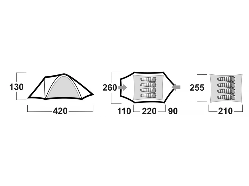 Husky Bizon koepeltent - 4+ persoons Husky Bizon Koepeltent - 4+ Persoons -Buiten Kamperen Verkoop bizon afmetingen