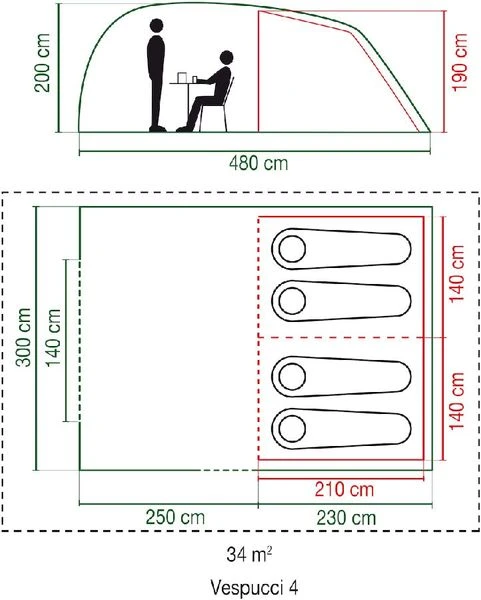 Coleman Vespucci 4 tunneltent - 4 persoons Coleman Vespucci 4 Tunneltent - 4 Persoons -Buiten Kamperen Verkoop flo 2000019537 01 resultaat