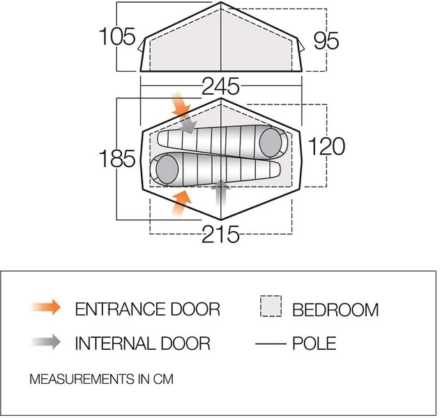 Vango Nevis 200 tunneltent - 2 persoons Vango Nevis 200 Tunneltent - 2 Persoons -Buiten Kamperen Verkoop vango nevis 200 2
